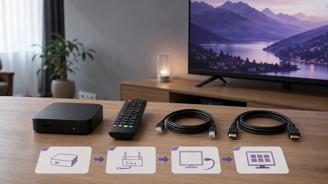Technical network equipment, showing the configuration of a MAG box for IPTV.
