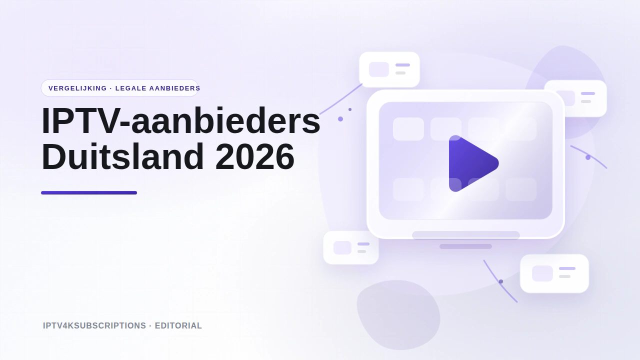 Abstracte redactionele afbeelding voor de vergelijking van legale IPTV-aanbieders in Duitsland in 2026.