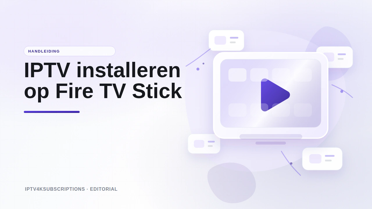 Abstracte redactionele afbeelding voor de 2026-handleiding om IPTV op een Amazon Fire TV Stick te installeren.