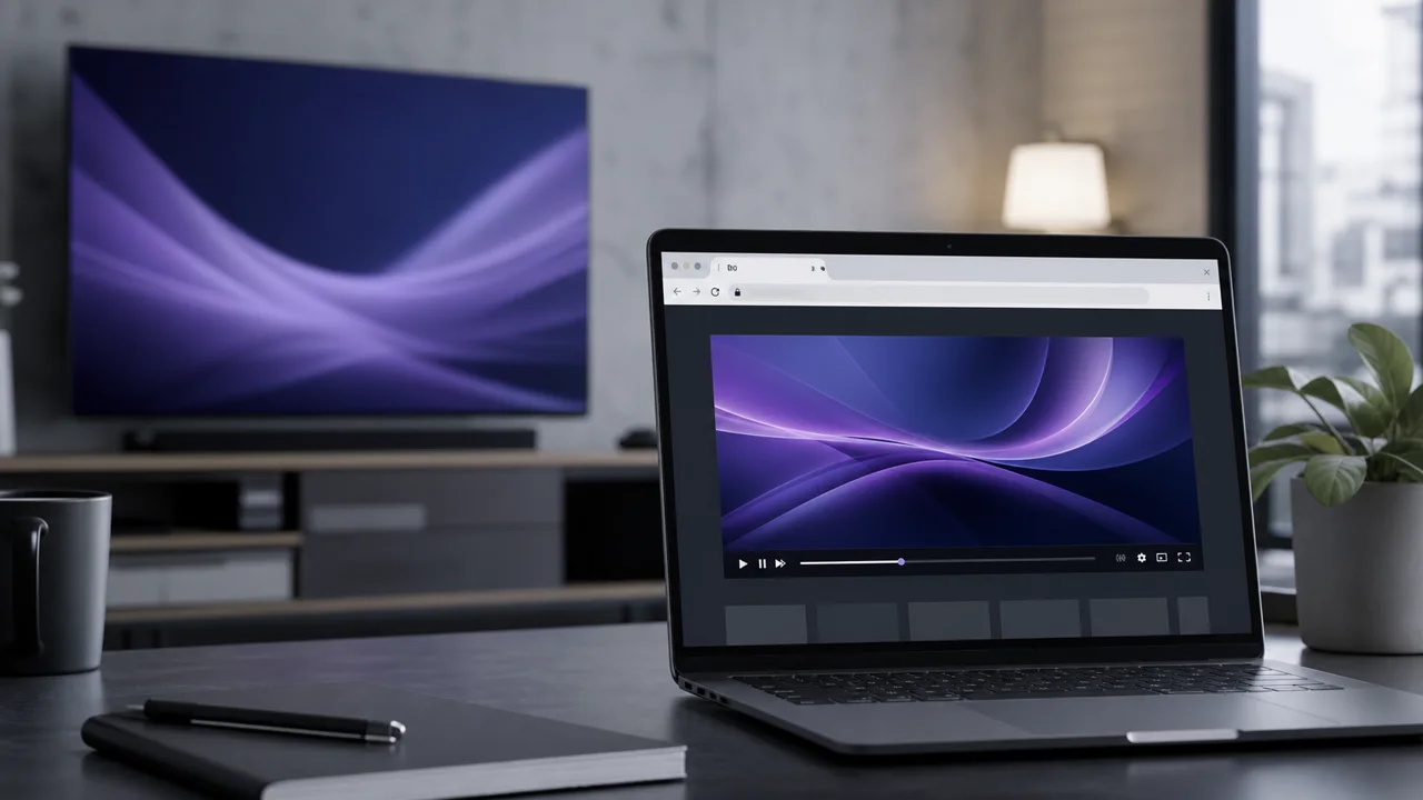 Laptop displaying code on screen, illustrating accessing IPTV from a web browser.