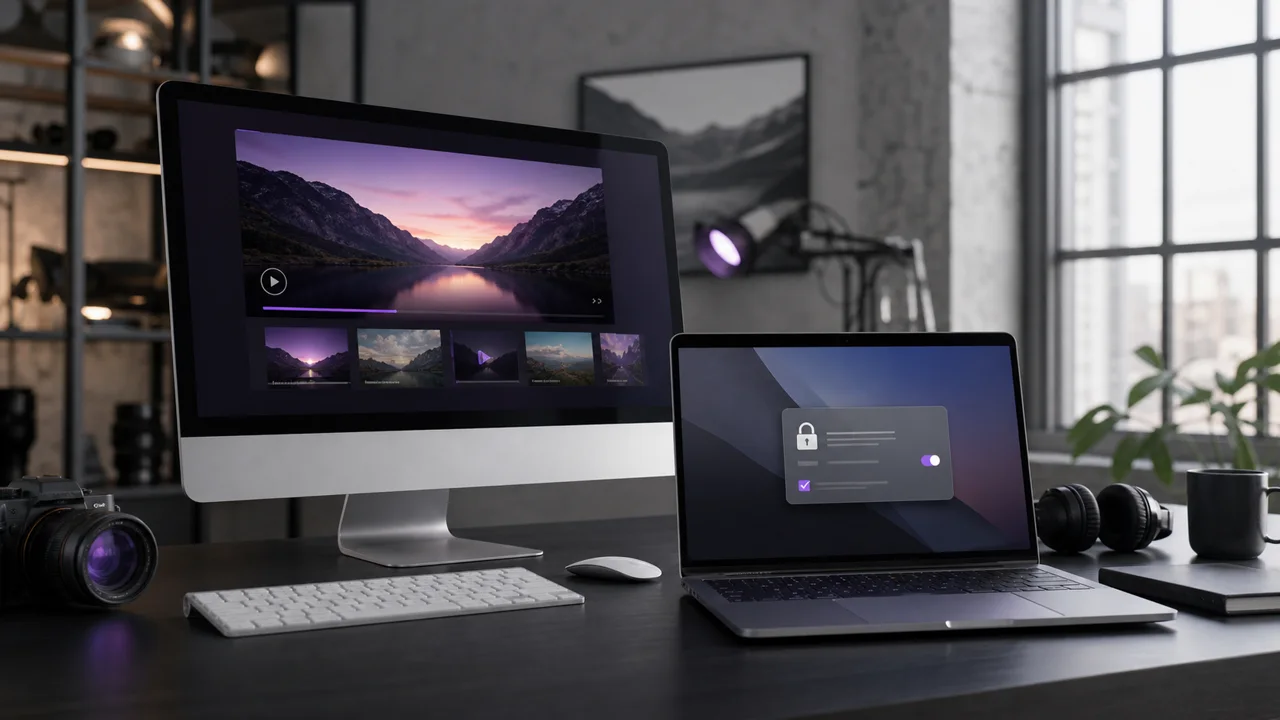 Open MacBook, showing using an IPTV application on Mac.