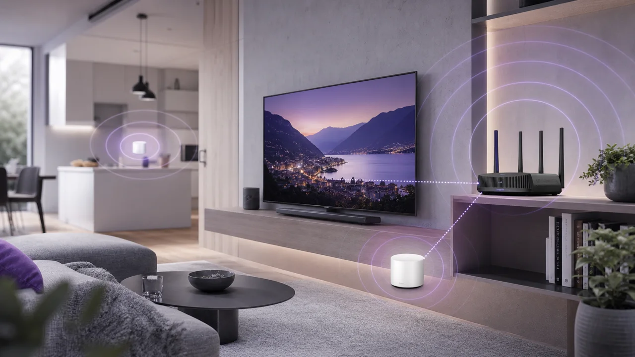 Wi-Fi router turned on, showing settings to optimize the wireless network dedicated to IPTV.
