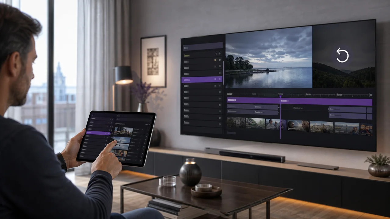 Android smartphone open to streaming app, showing OTT Navigator setup guide.