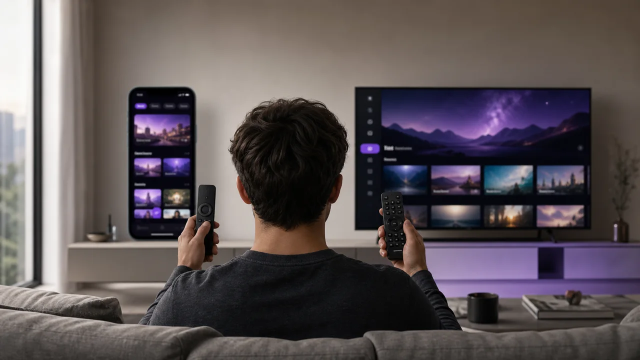 Smartphone with several applications installed, to compare IPTV Smarters Pro and TiviMate.