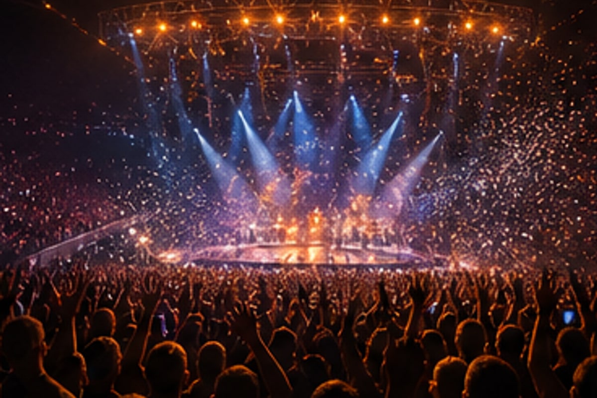 Live concert with stage lighting