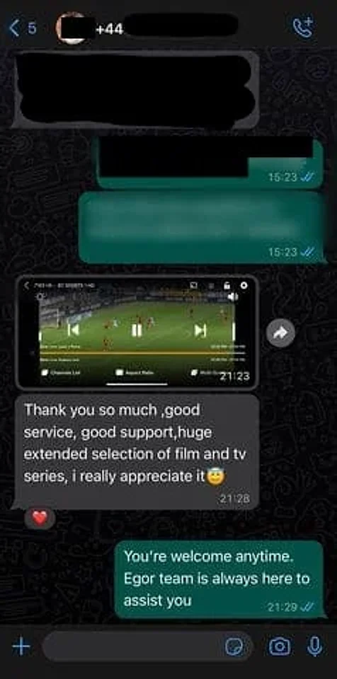 Customer review received after IPTV setup