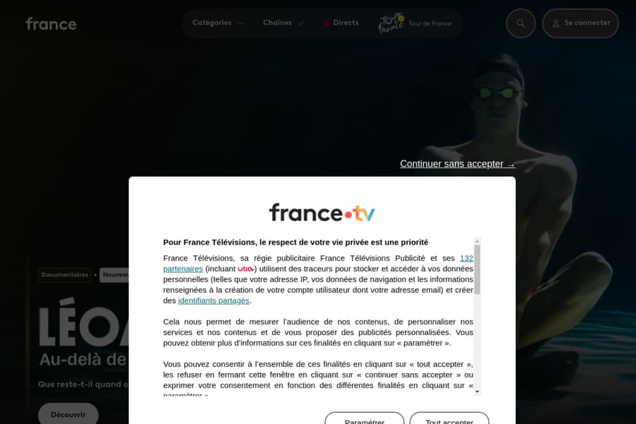 Preview of the France.tv homepage in 2026