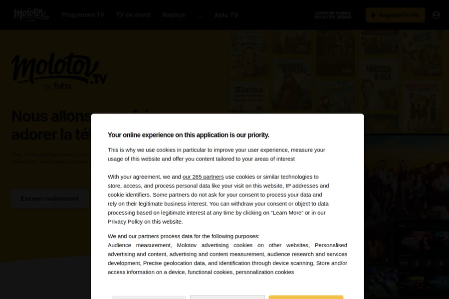 Molotov homepage preview in 2026