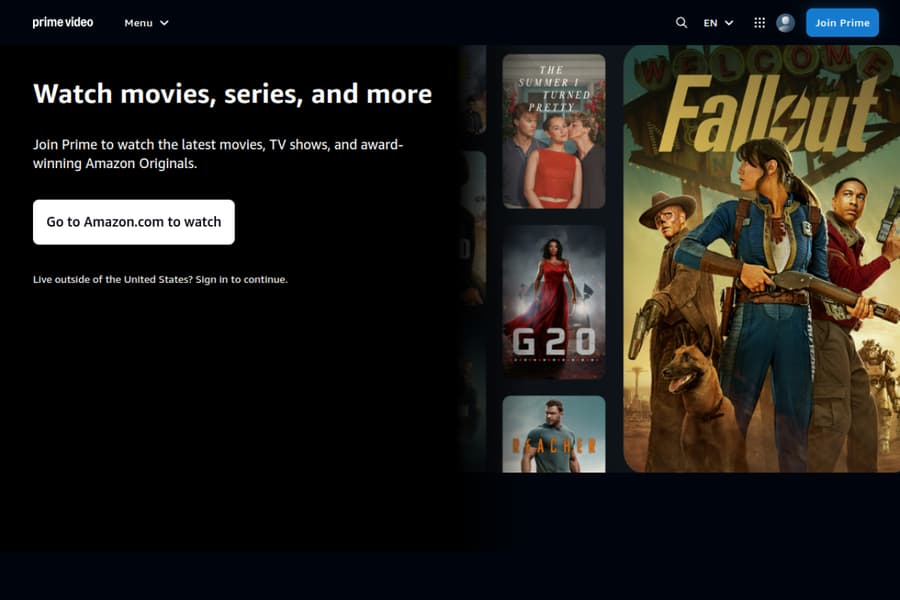 Prime Video homepage preview in 2026