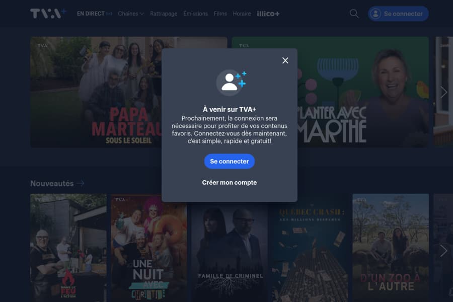 Preview of the TVA+ home page in 2026